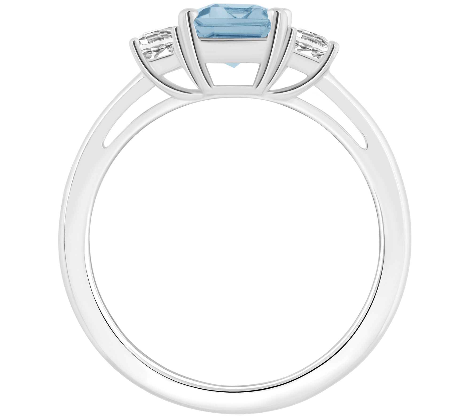 Affinity Gems Emerald Cut 3-Stone Gemstone Ring , Sterling - QVC.com