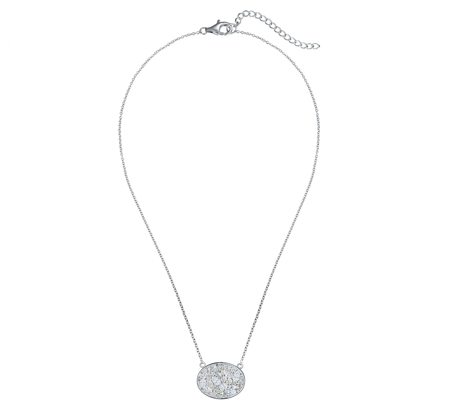 Diamonique x Jennifer Miller Cobblestone Necklace, Sterling - QVC.com