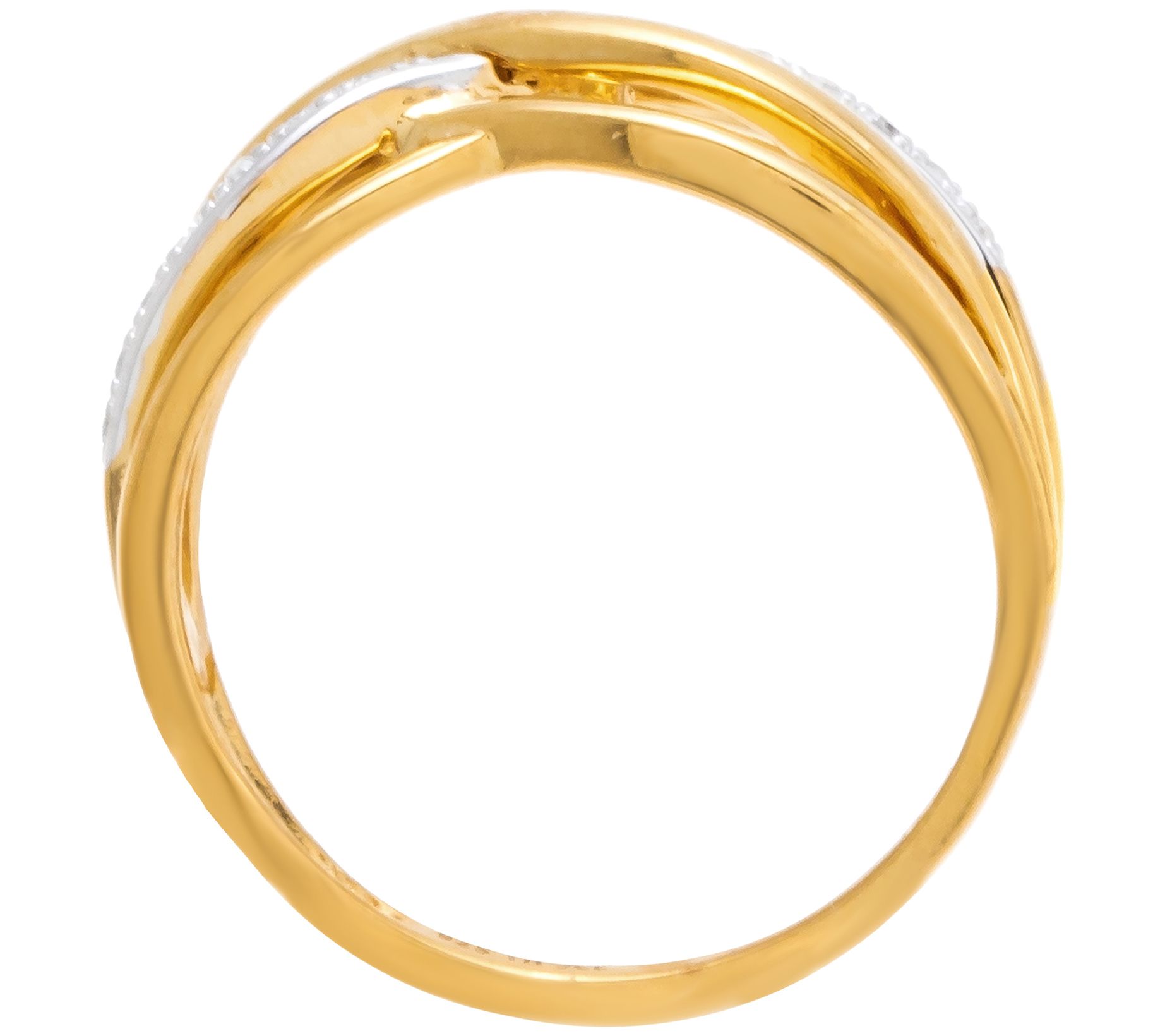 Accents by Affinity Diamond Criss Cross Ring, 14K Gold Plated - QVC.com