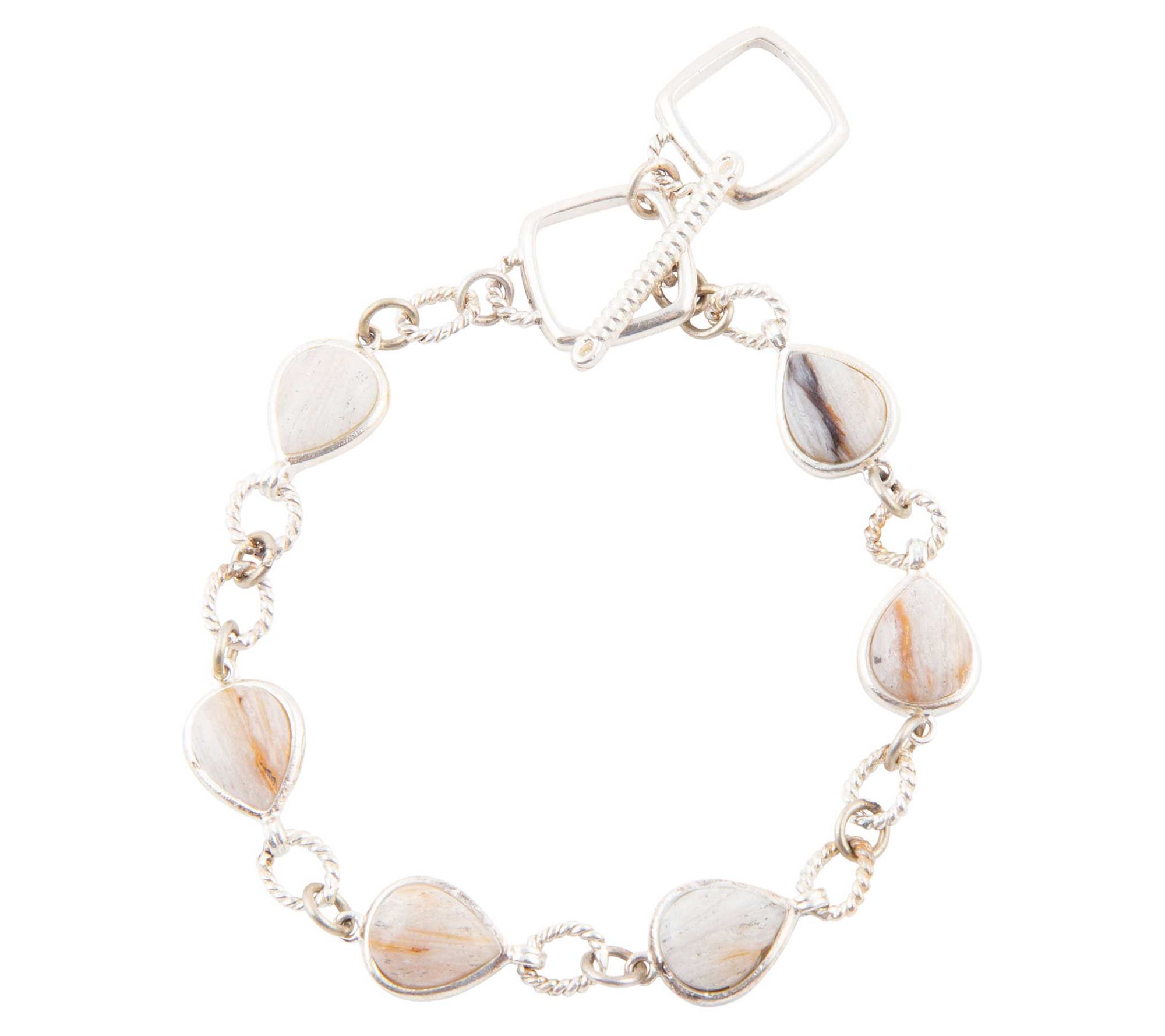 Barse Artisan Crafted Sterling Astro Wood OpalLink Bracelet