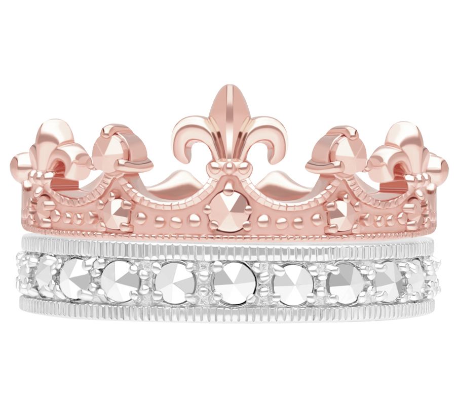 Dallas Prince Two-Tone Chrome Marcasite PalaceRing