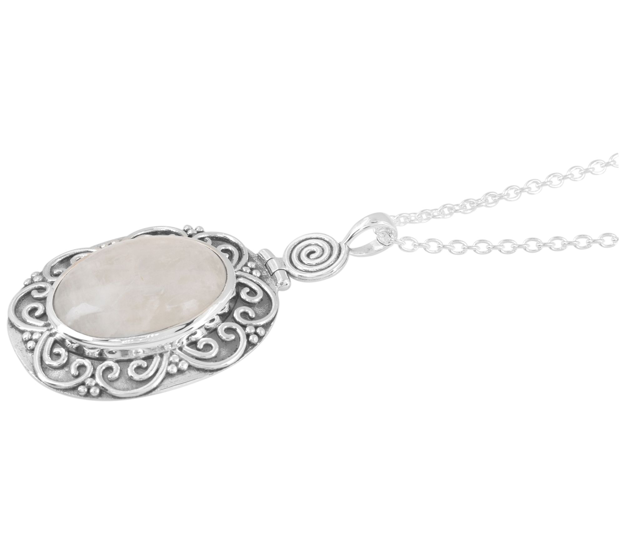 Artisan Crafted Sterling Silver Moonstone Pendant w/ Chain