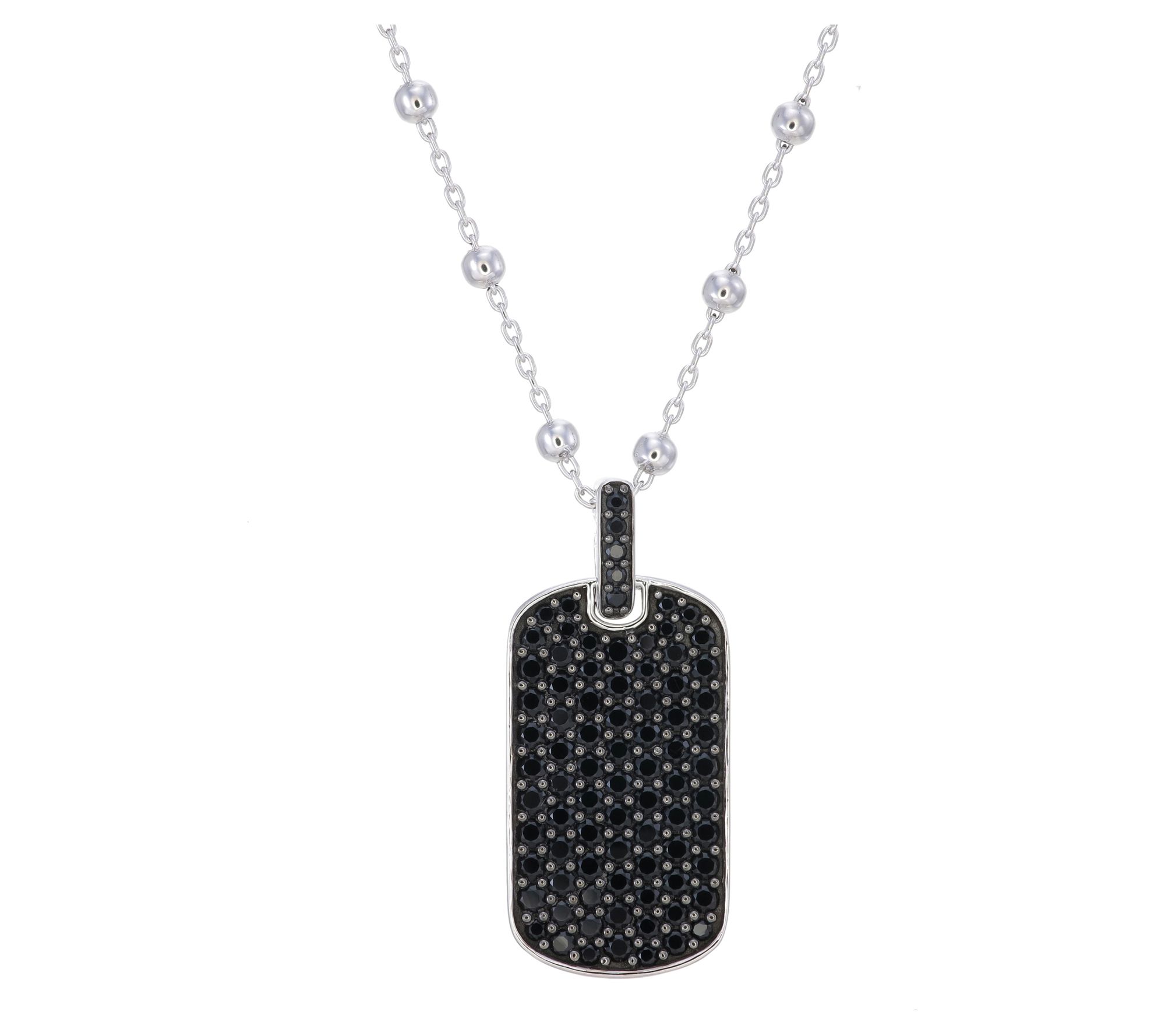 Diamonique X Jennifer Miller Dog Tag Necklace,Sterling