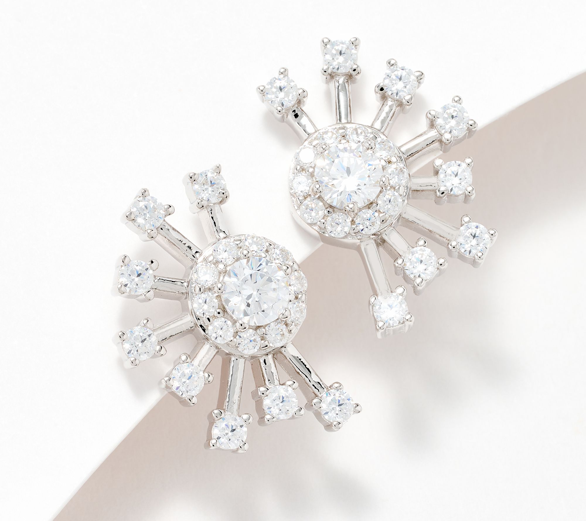 Diamonique x Kathy Levine Fireworks Earrings, Sterling Silver