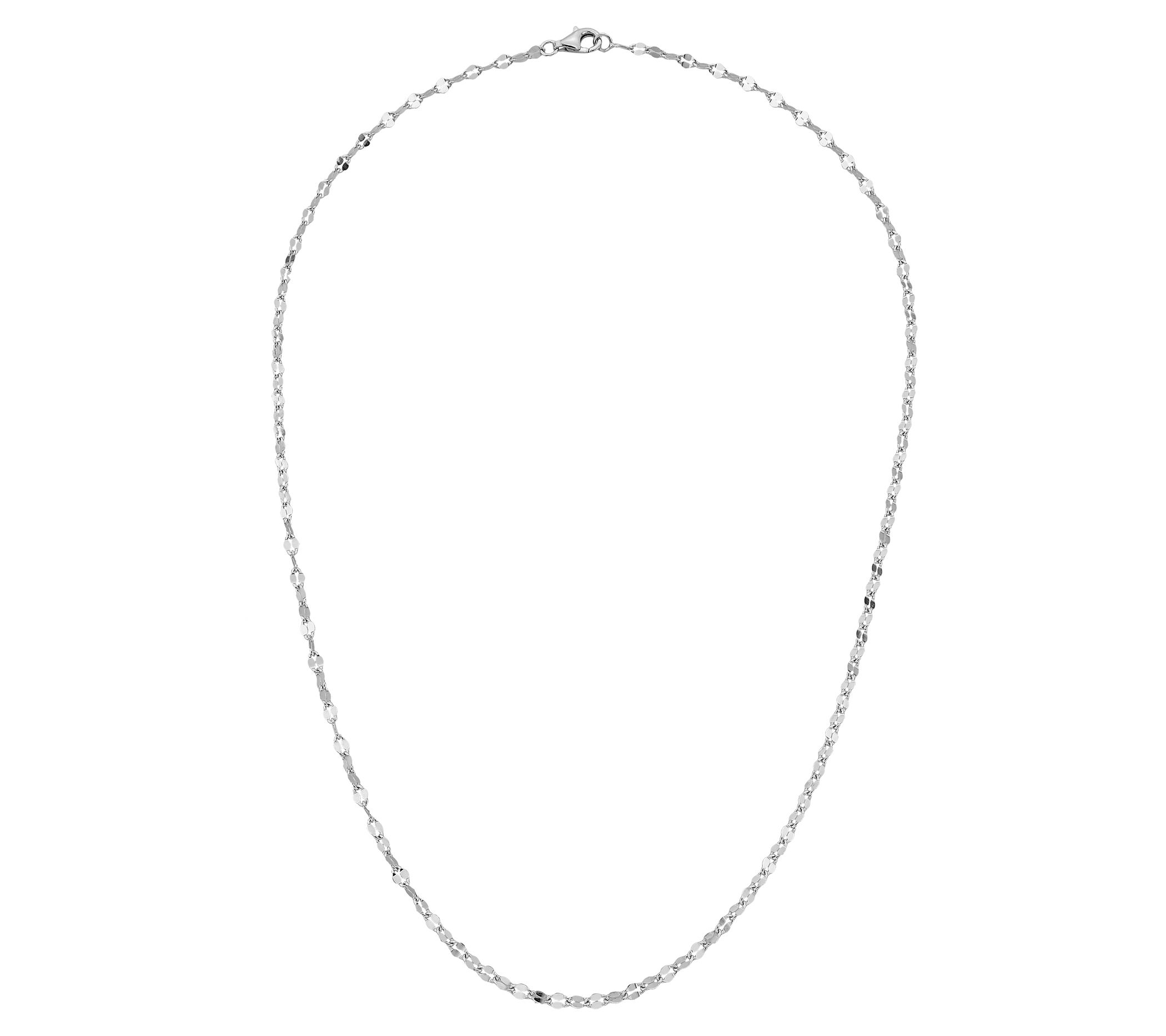 Silver Style 2.7mm Solid Mirror Link Chain Necklace, Sterling