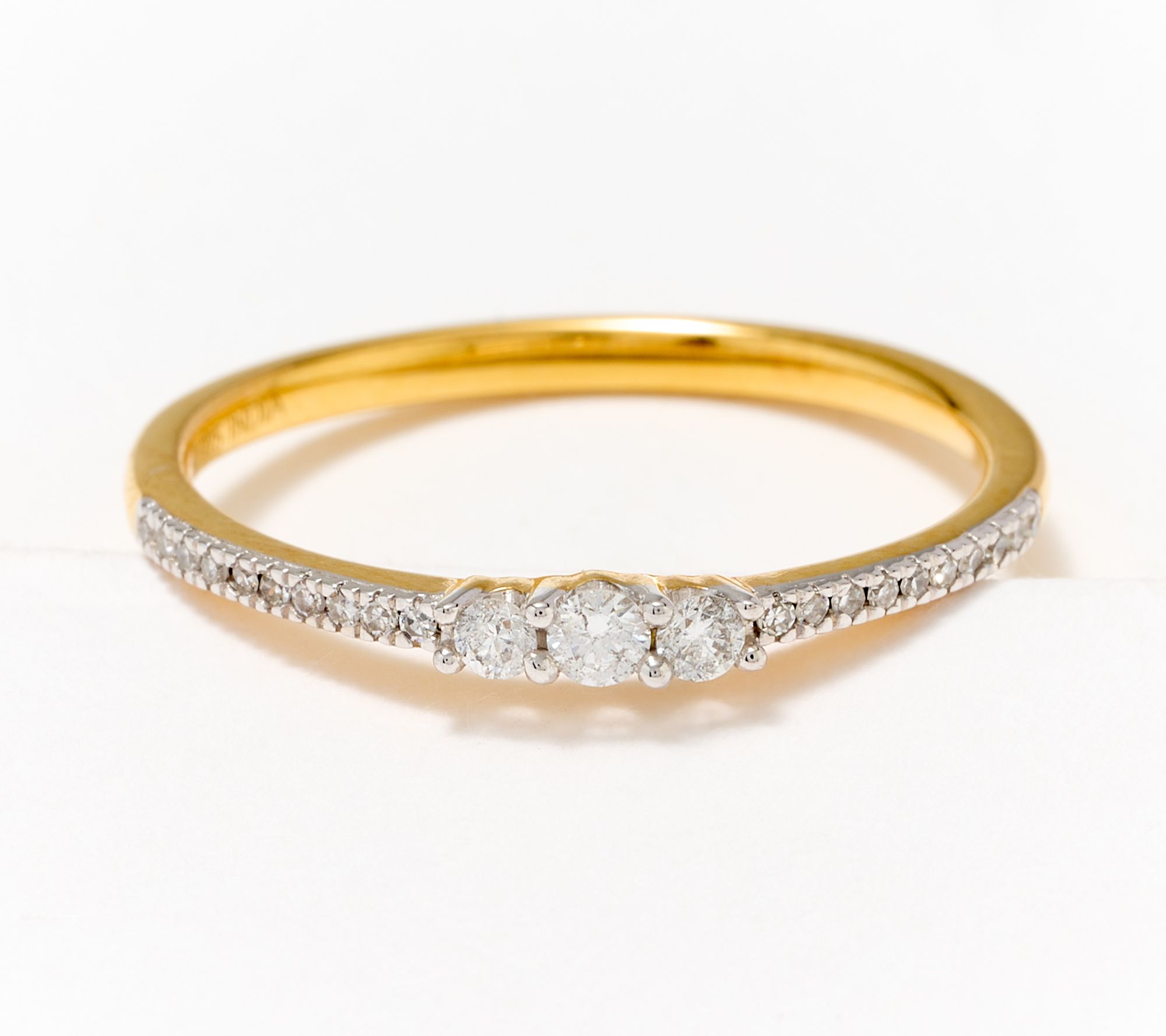 "As Is" Accents by Affinity Triple Stone Stacking Ring 0.15 cttw