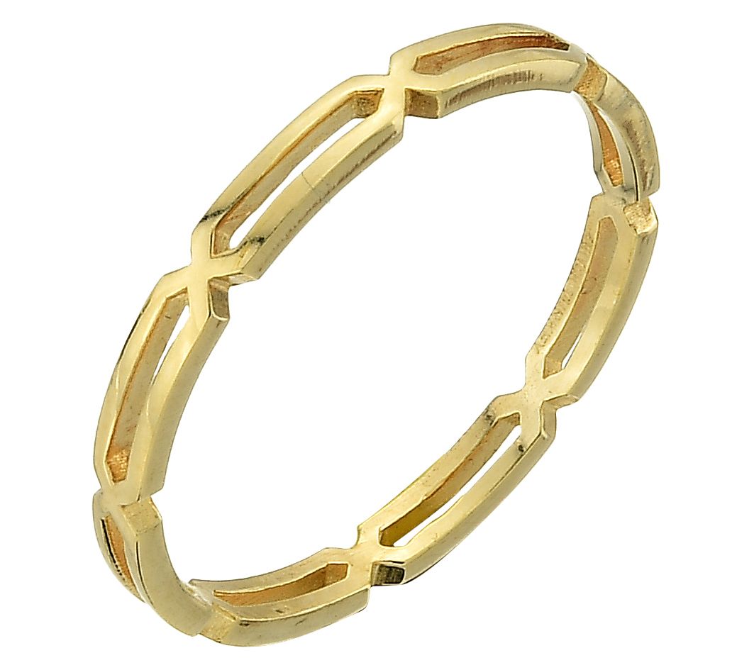 Adorna 14K Gold Elongated  Design Polished BandRing