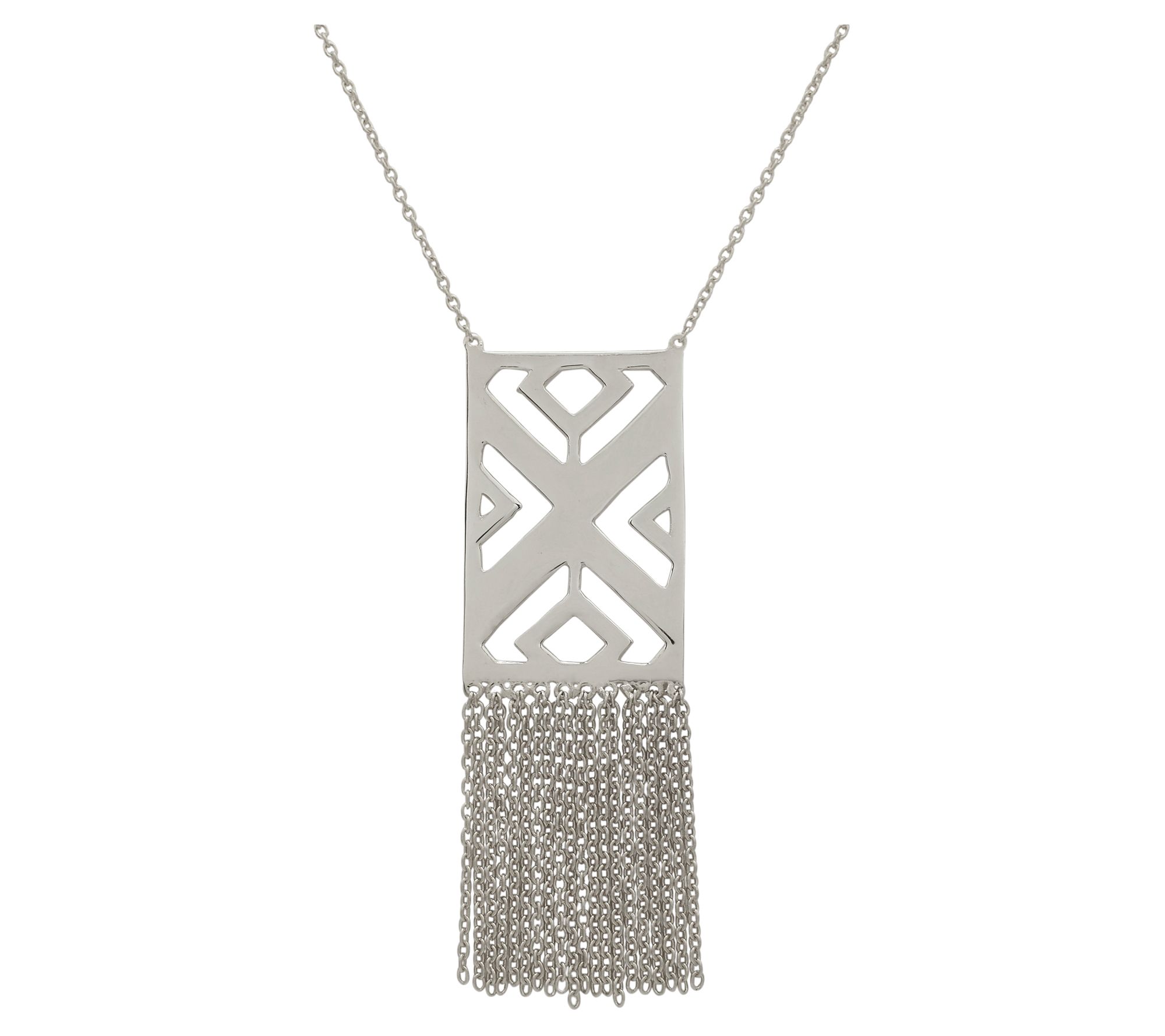 Sterling Silver Fringe Statement Necklace