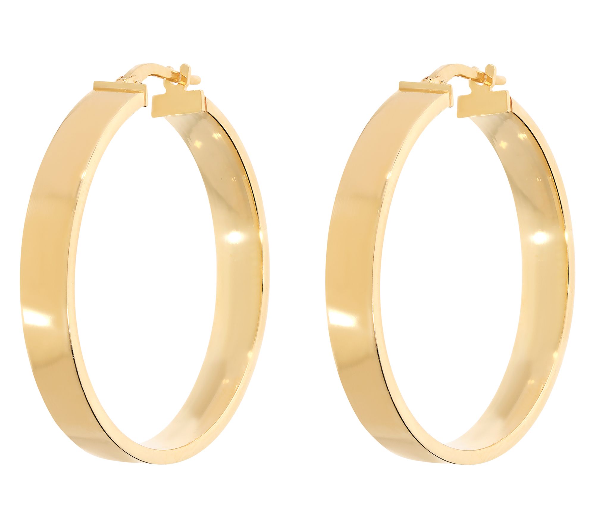 Louis Dell'Olio Sterling 1-1/4" Polished RoundHoop Earrings