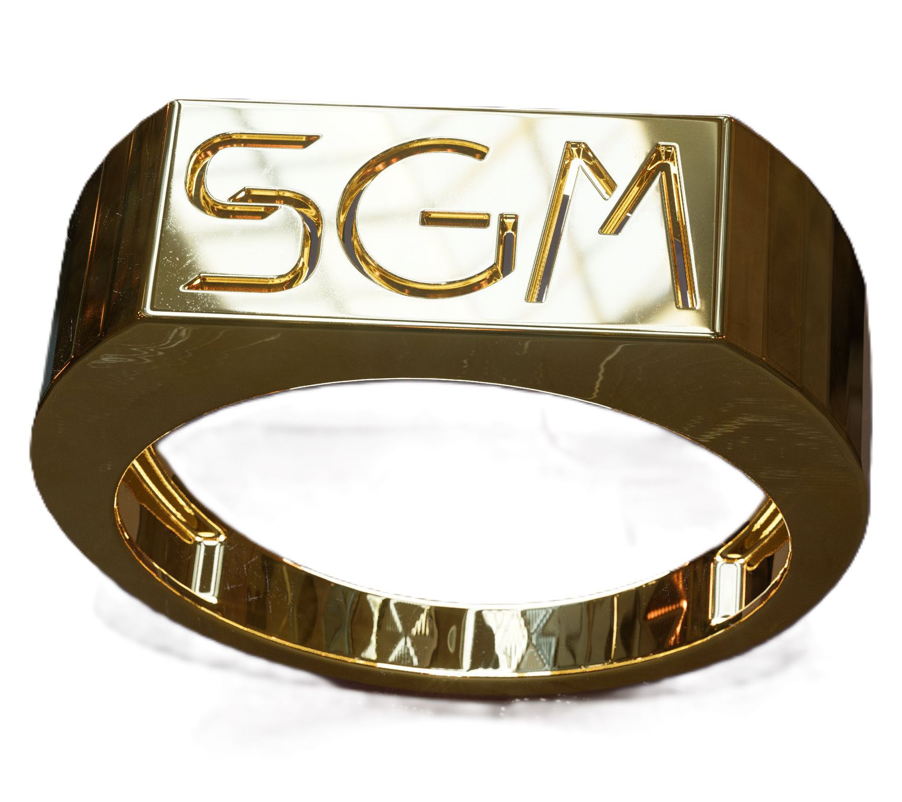 Heights Jewelers 14K Gold Plated Personalized Monogram Ring