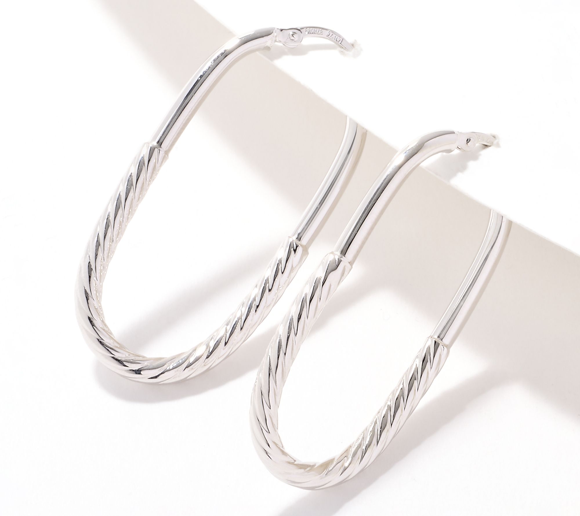 "As Is" David Markstein Bronze Debut Double Texture Hoop Earrings