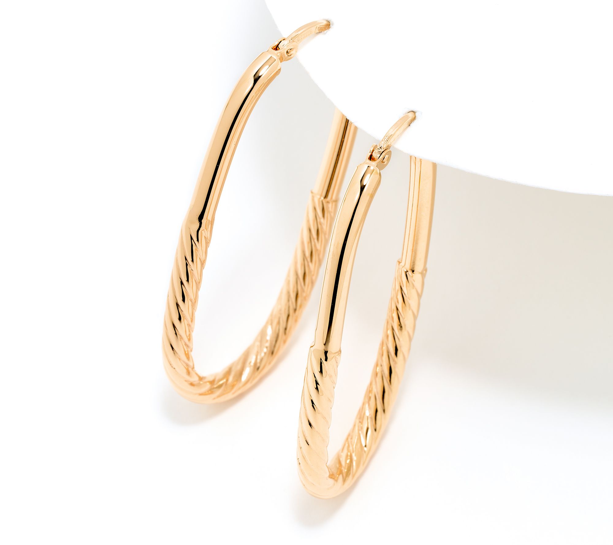 "As Is" David Markstein Bronze Debut Double Texture Hoop Earrings
