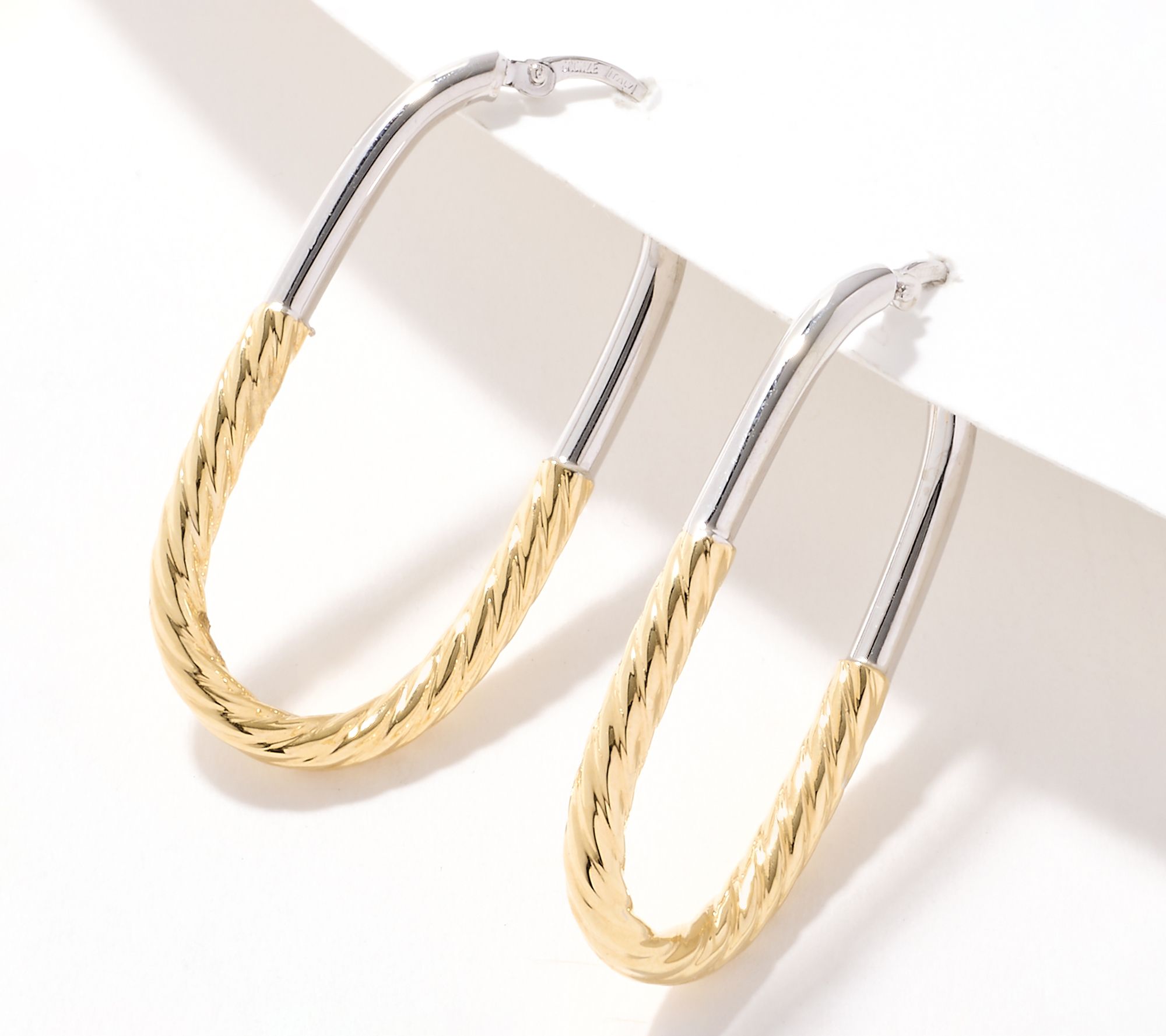 "As Is" David Markstein Bronze Debut Double Texture Hoop Earrings