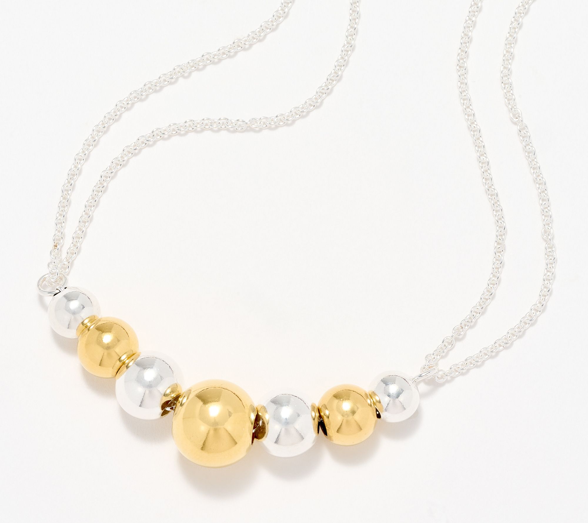 "As Is" UltraFine 950 Silver Adjust Bead 18"-32" Necklace