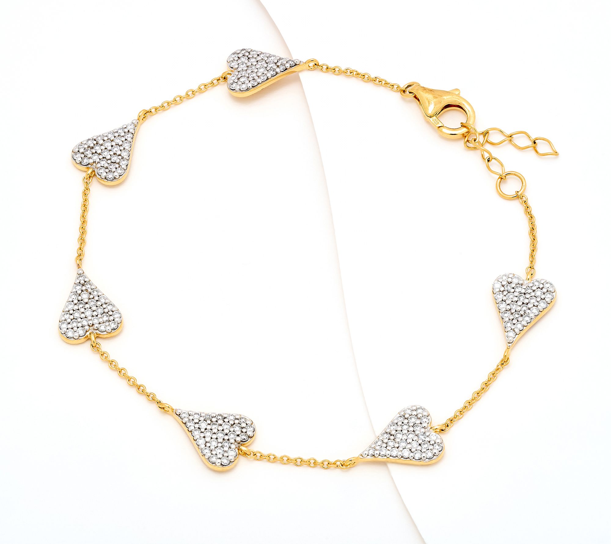 JEN by Jennifer Miller Pave Lab Grown Diamond Heart Bracelet