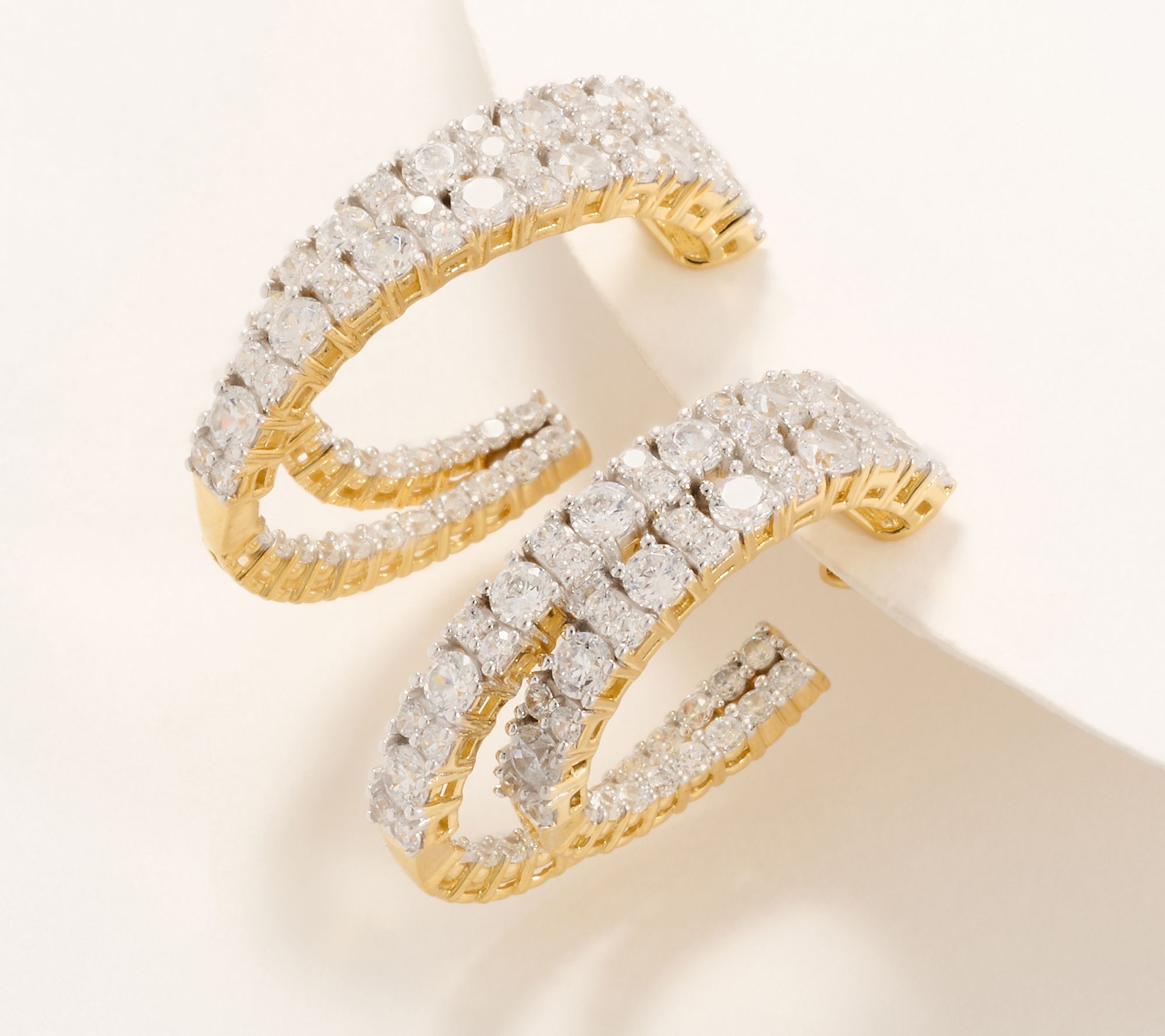 Diamonique x Jennifer Miller Double Oval Hoop Earrings, Sterling Silver