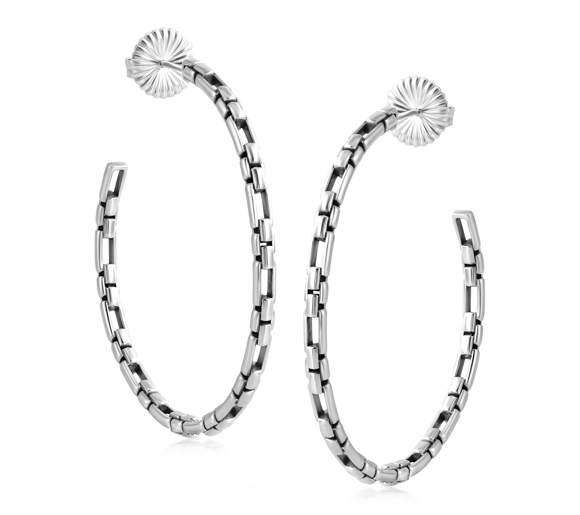 Christian James Sterling Silver 2" Luciano HoopEarrings
