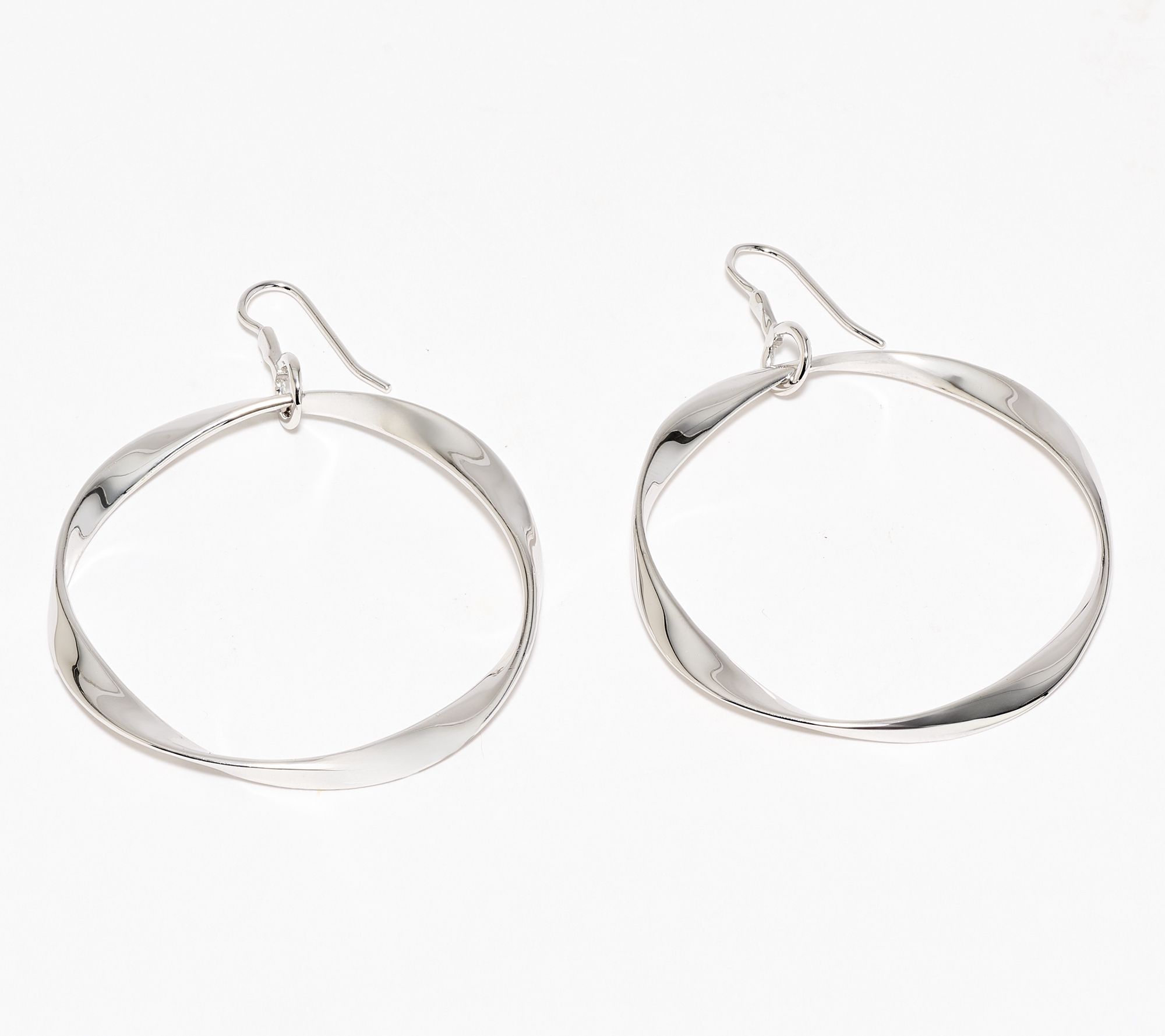 Christian James by Scott Grimes Sterling Ripple 2-1/2" Circle Drop Earrings