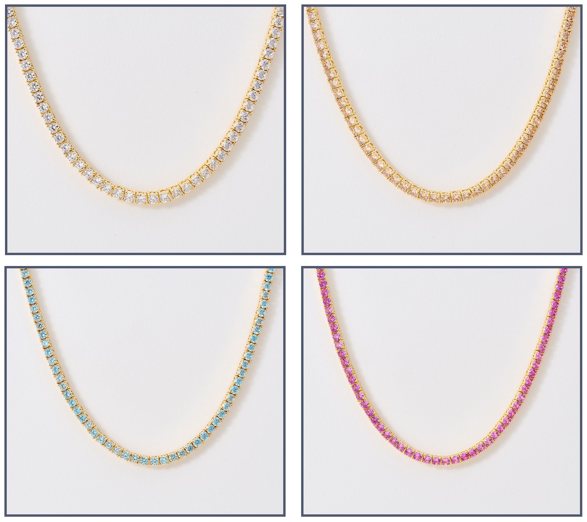  Diamonique Italia Choice of Color Tennis Necklace Bronze - J458722