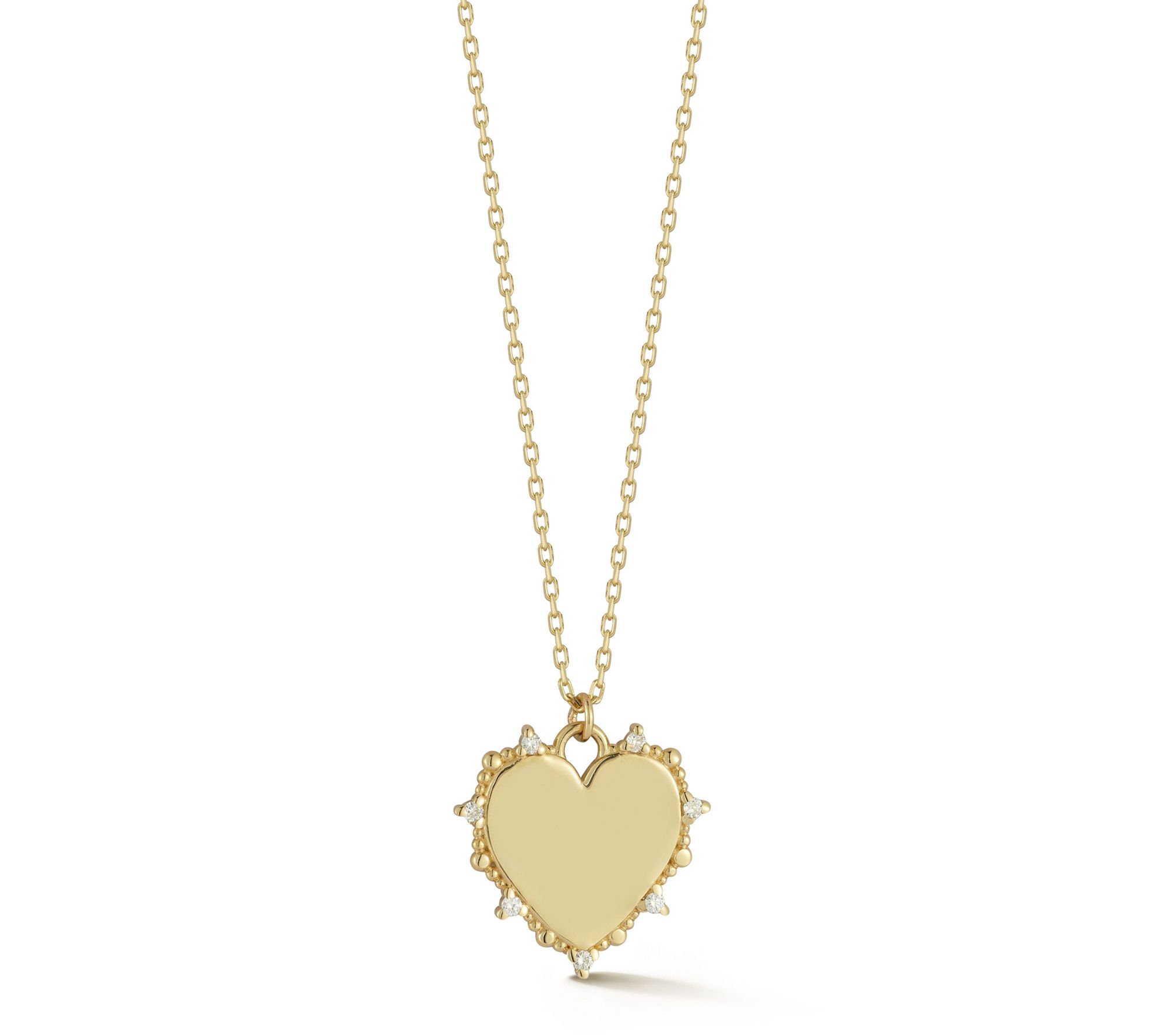 Luminosa Gold Diamond Accent Heart Pendant w/ Chain, 14K