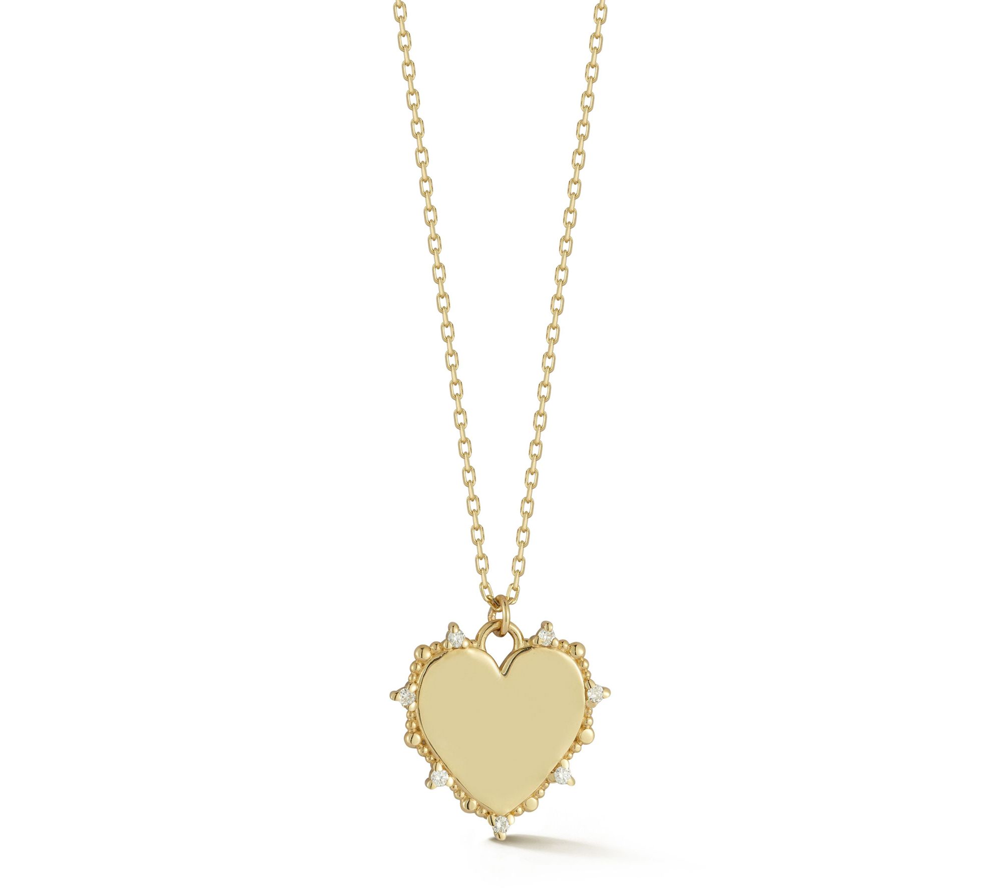 Luminosa Gold Diamond Accent Heart Pendant w/ Chain, 14K