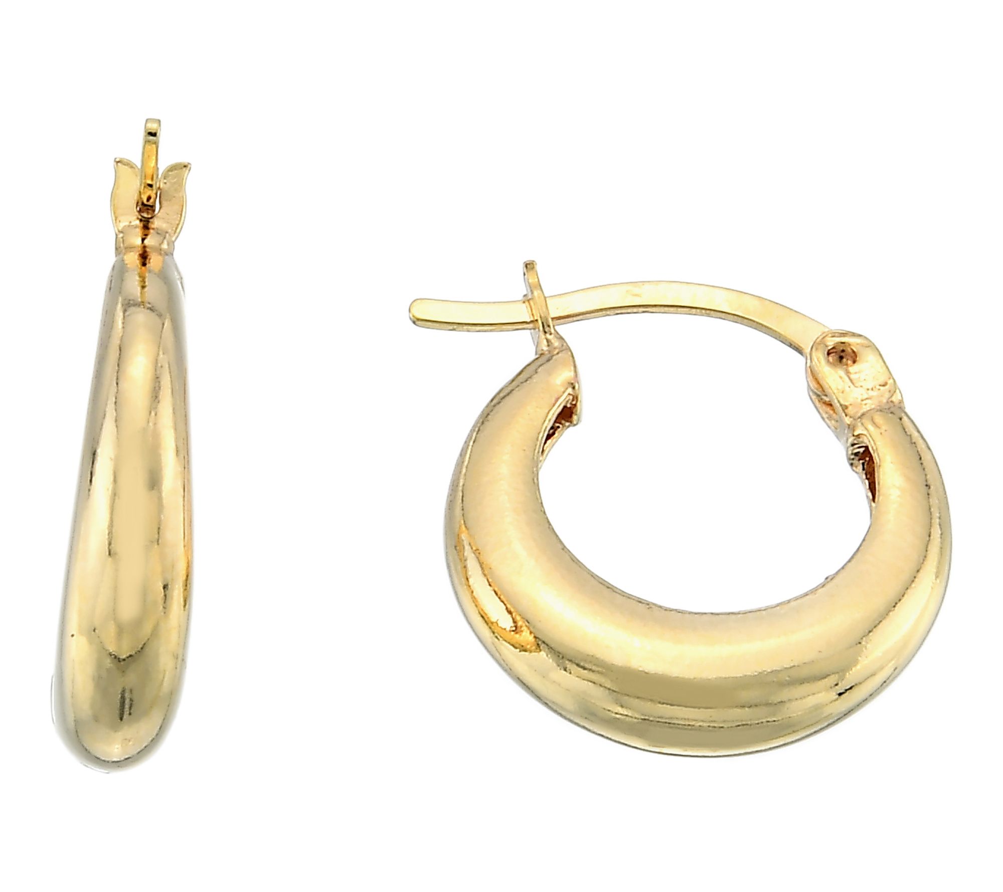 Silver Style Polished Chunky Hoop Earrings,  Sterling Silver