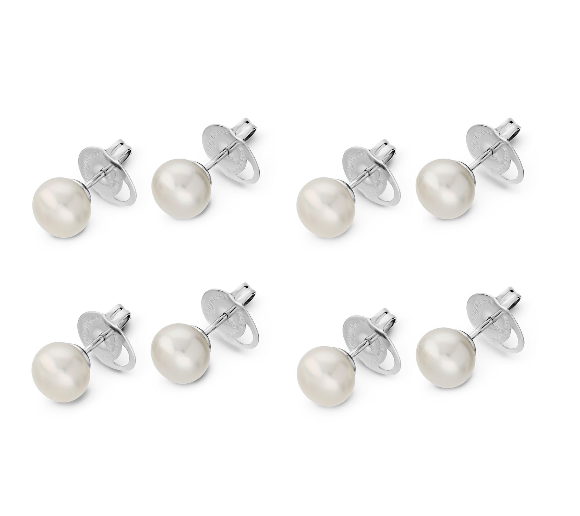 Honora Set of 4 Cultured Pearl Stud Earrings w/ Gift Box