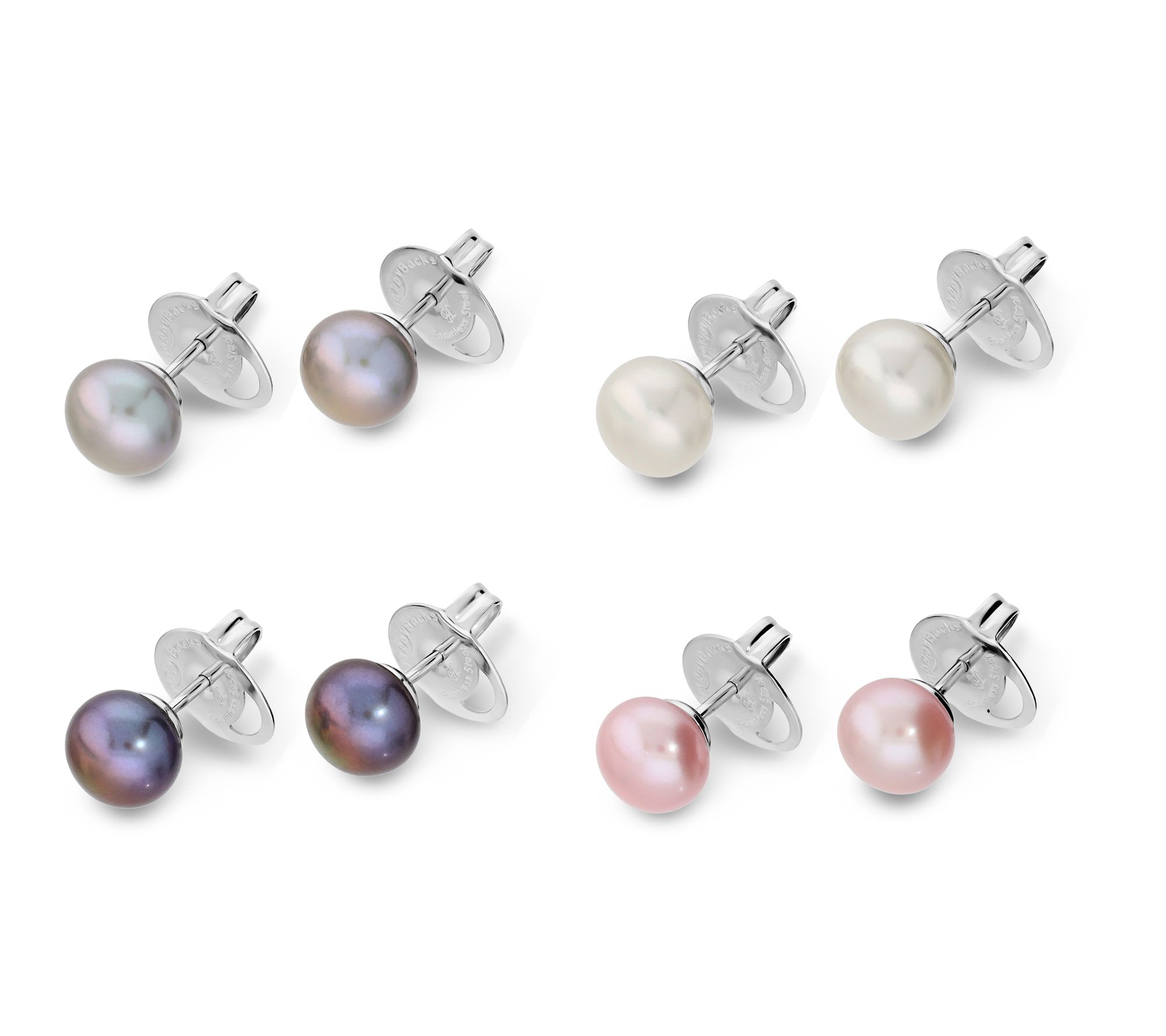 Honora Set of 4 Cultured Pearl Stud Earrings w/ Gift Box