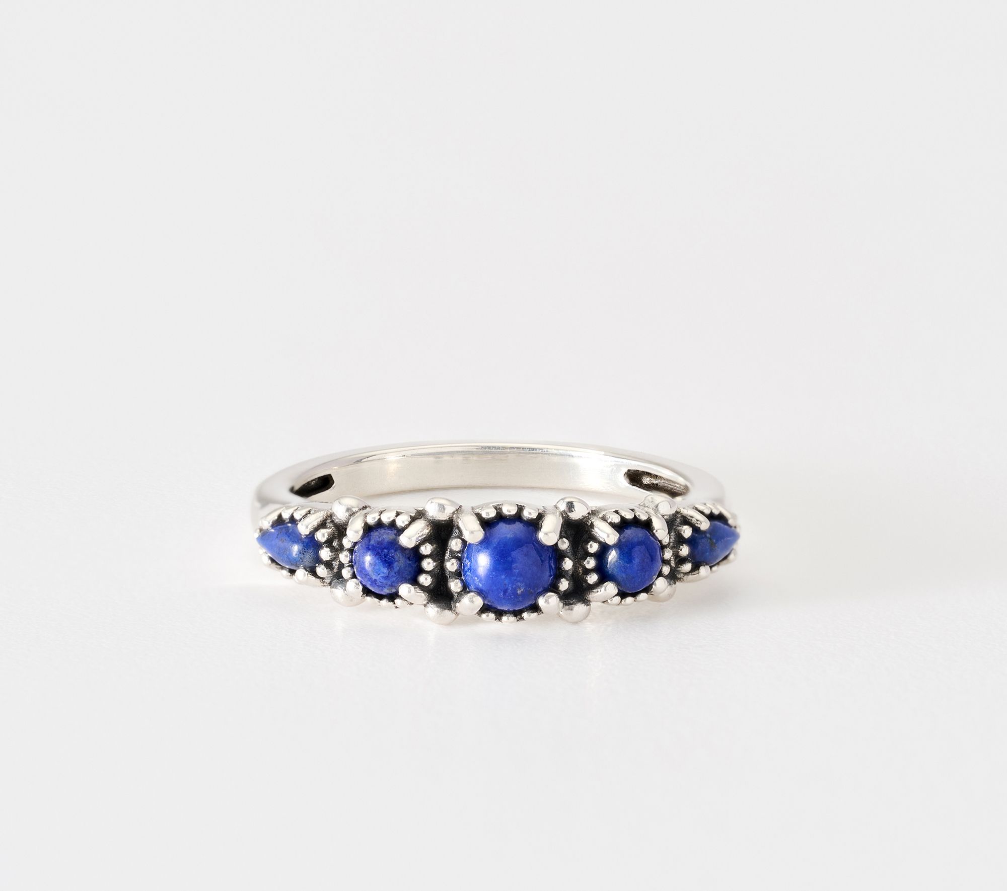 American West Sterling Silver Five Stone Stackable Gemstone Ring