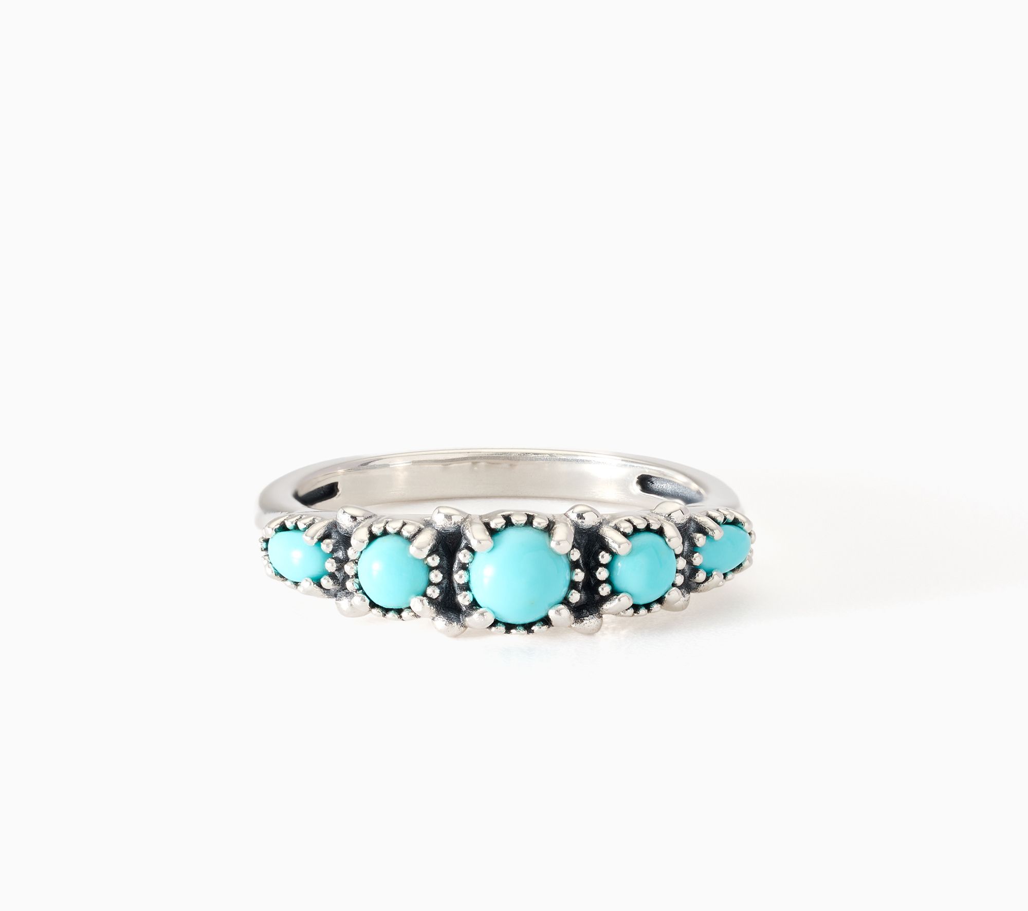American West Sterling Silver Five Stone Stackable Gemstone Ring