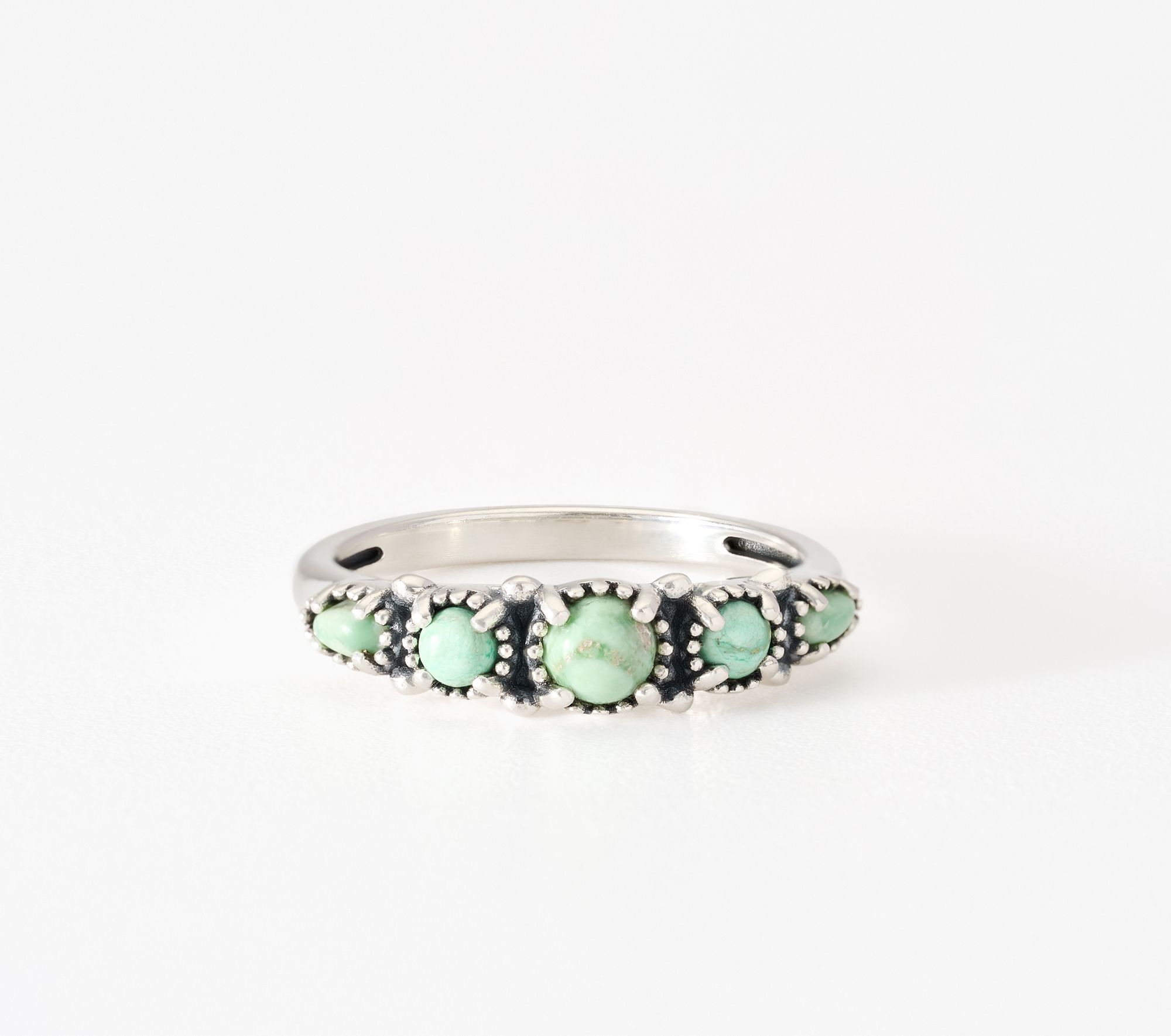 American West Sterling Silver Five Stone Stackable Gemstone Ring