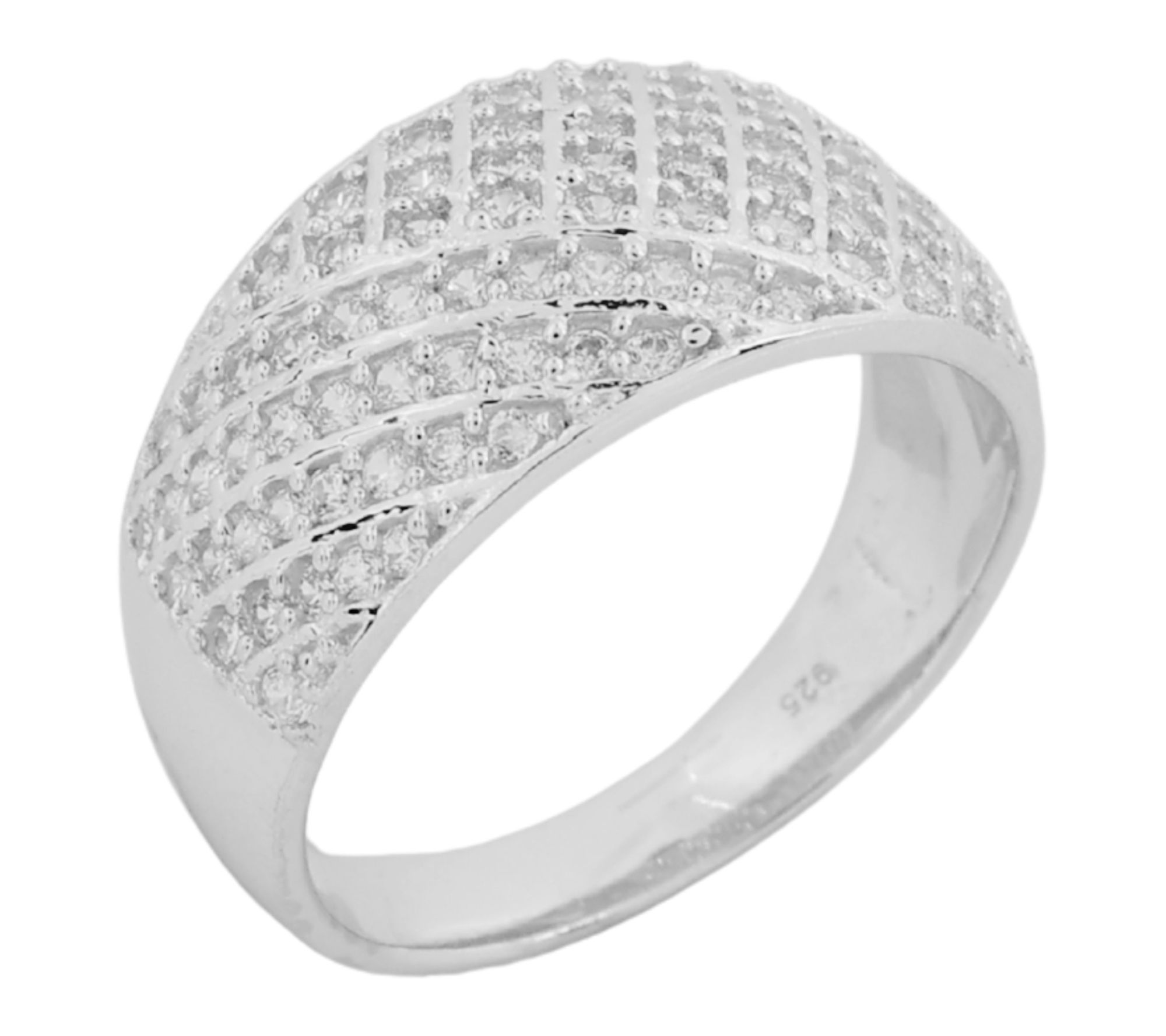 Diamonique Pave Cluster Ring, Sterling Silver