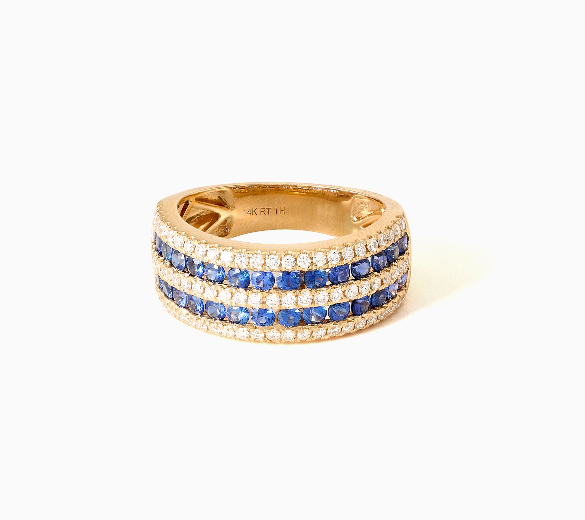 Color by Jeff Moseley 1.00 ctw Sapphire 5-Row Band Ring 14K Gold