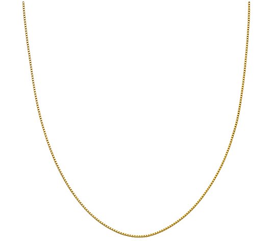 Italian Silver 14K Yellow Gold-Plated 22"  BoxNecklace, 4.3g