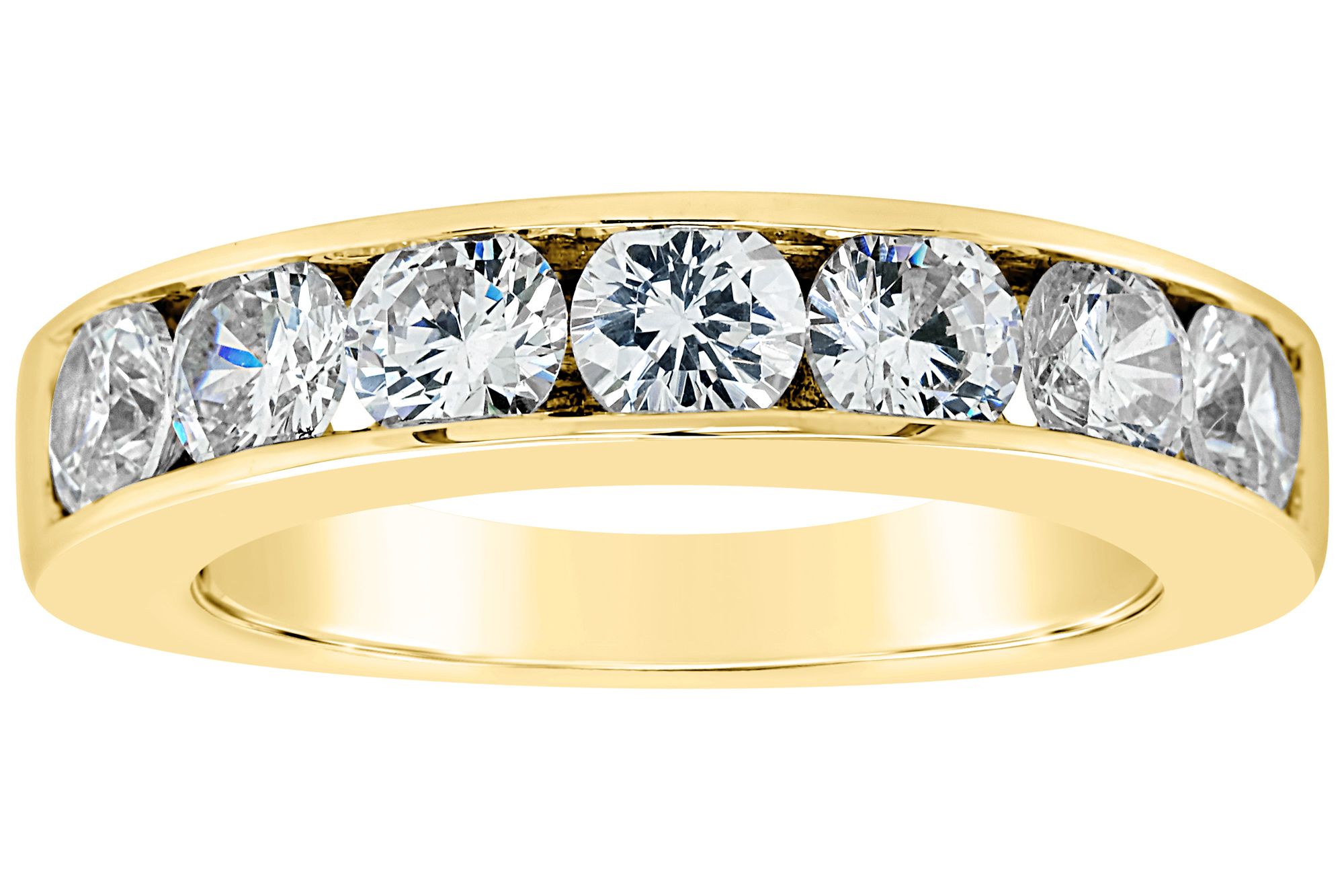 Affinity 14K Gold Channel Set 1.70 cttw D iamond Ring - QVC.com