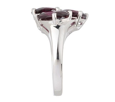 Sterling 5.30 ct tw Rose Blush Garnet 3 Stone Ring - QVC.com