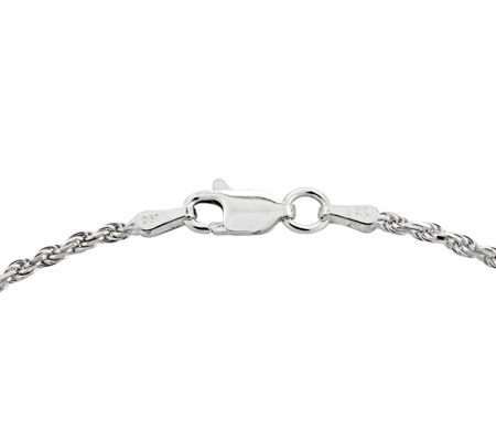 Sterling Diamond-Cut Rope Chain Ankle Bracelet - QVC.com