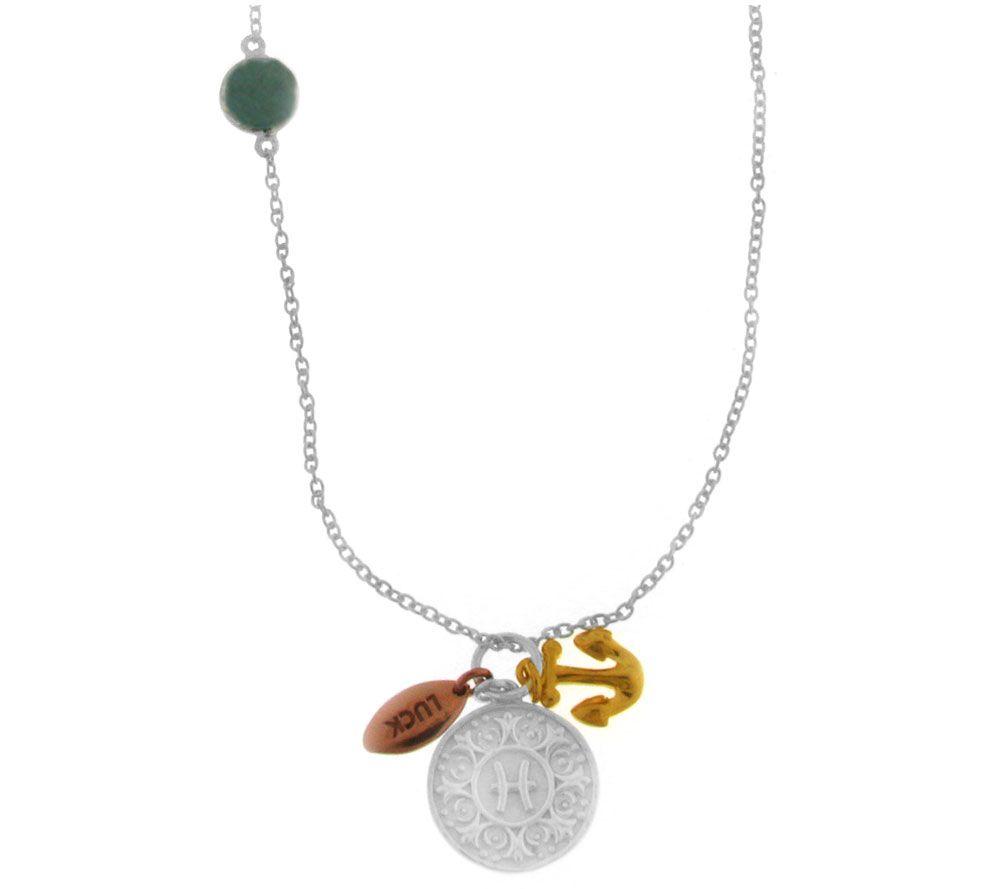 Artisan Crafted Sterling Zodiac Gemstone & Charm Necklace