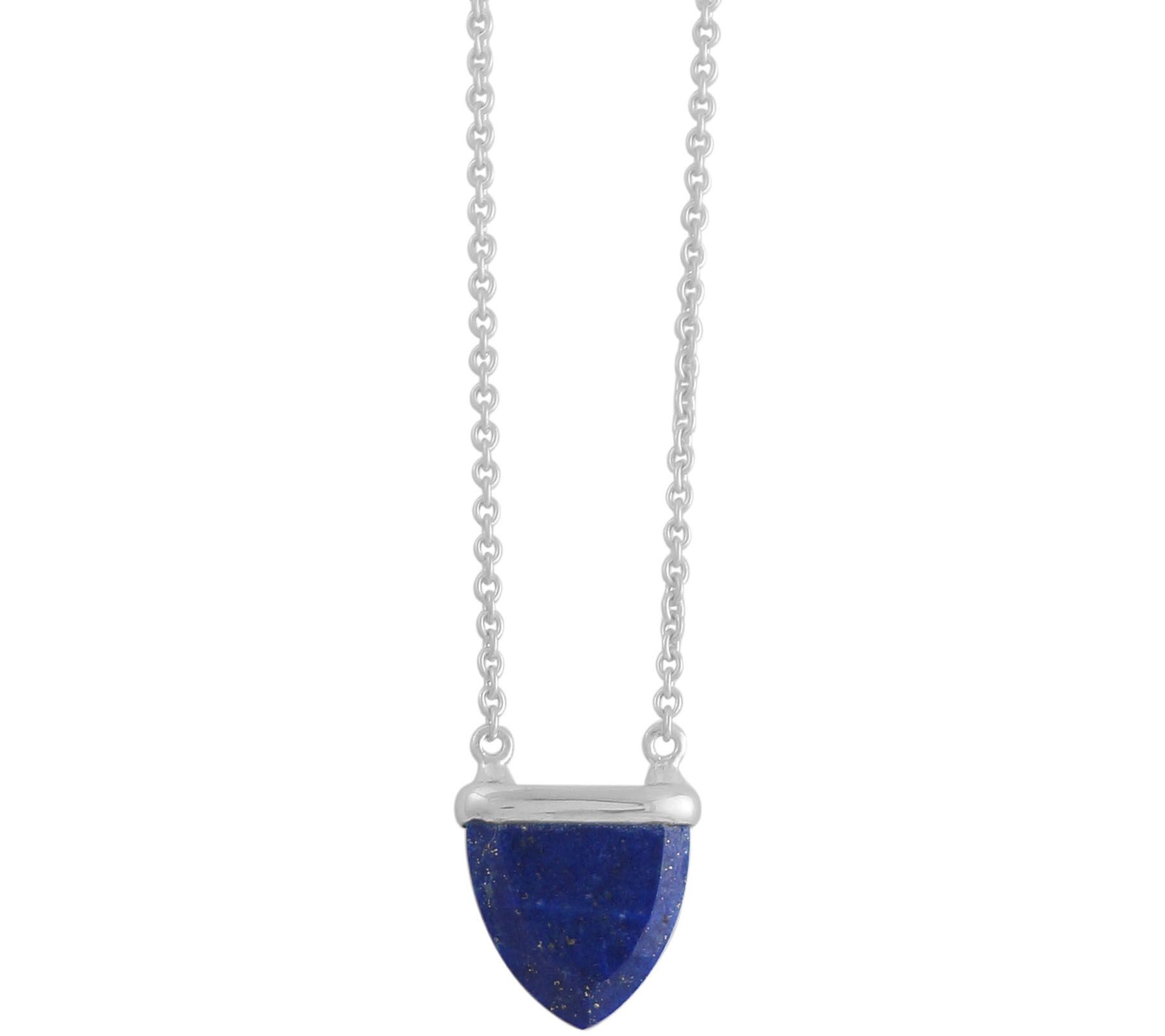 Gemstone Trillion Necklace, Sterling