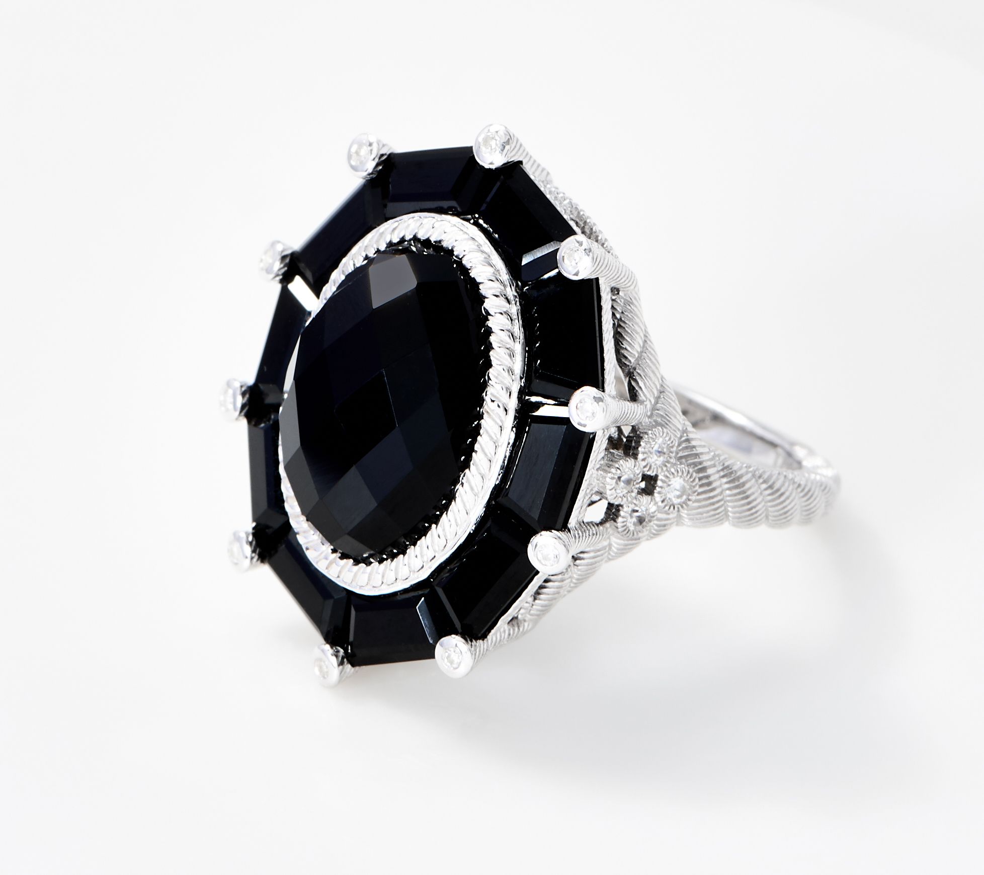  Judith Ripka Sterling Silver Gemstone Cocktail Ring - J360923