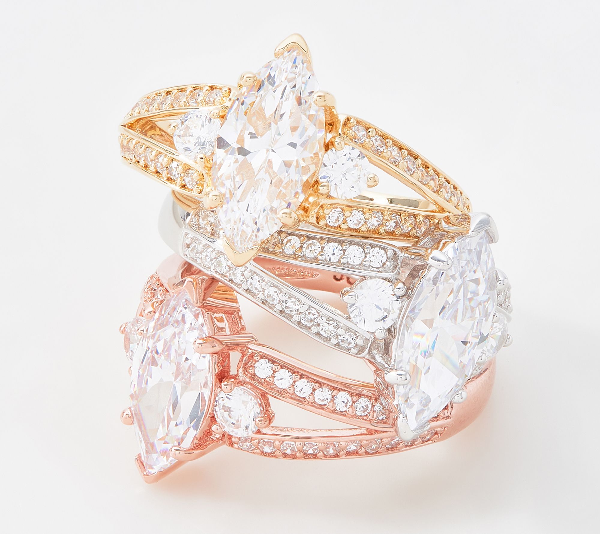 Diamonique 2.50 ct Marquise Ring, Sterling Silver - QVC.com