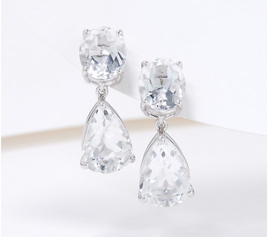 Vault Arkansas Crystal Quartz Oval & Pear Drop Earring, Sterling Silver