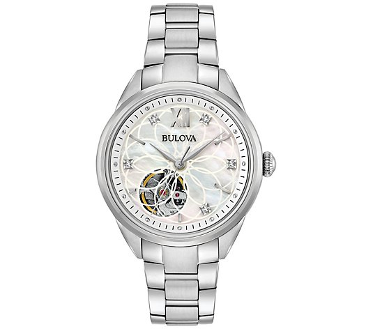 Bulova Women's Stainless Diamond Automatic Movement Watch