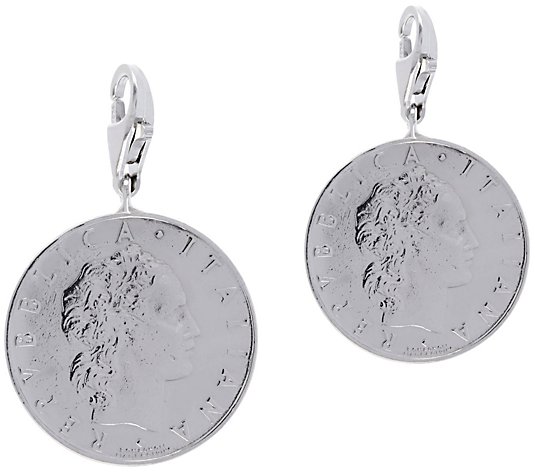 My Lira Set of 2 50-Lire Coin Charms, Sterling