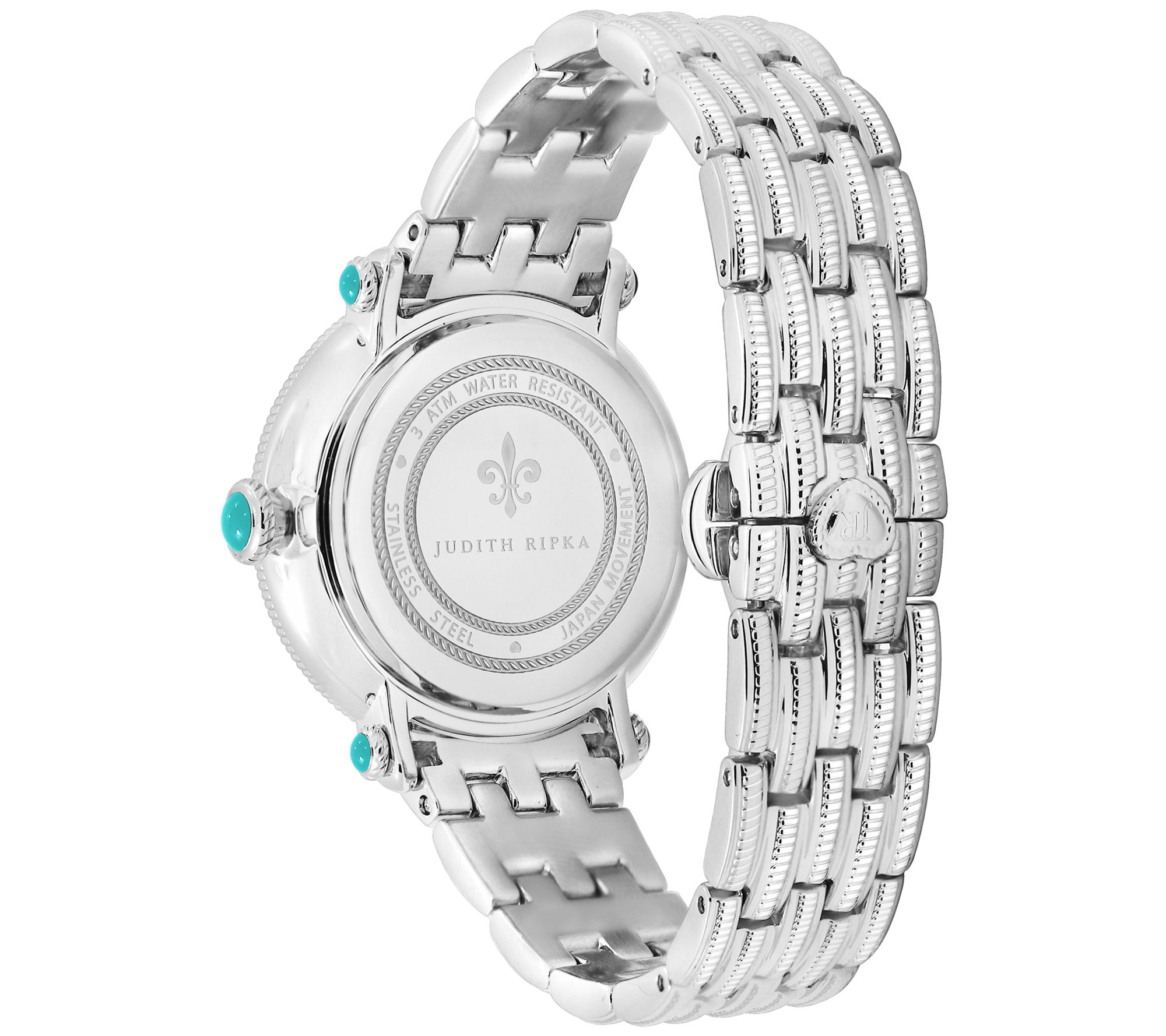 Judith Ripka Stainless Steel Turquoise Link Watch - QVC.com