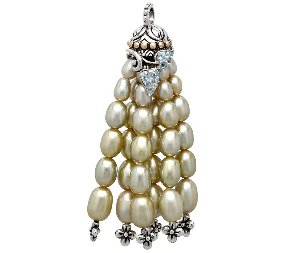 Barbara Bixby Cultured Pearl & Gemstone Tasselendant