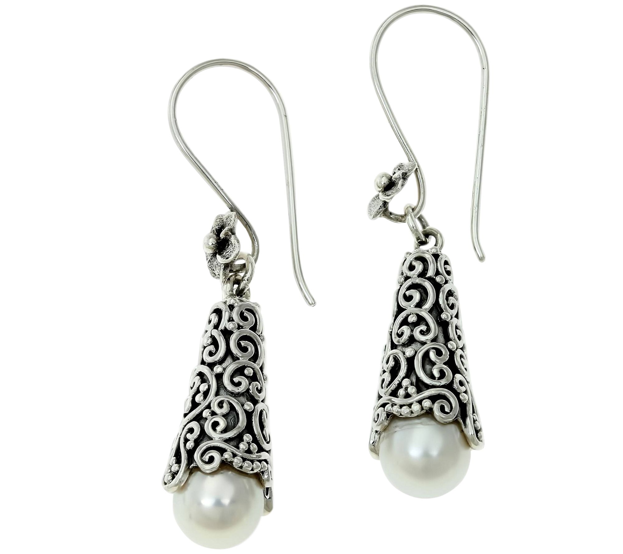Novica Artisan Crafted Cultured Pearl Dangle Earrings