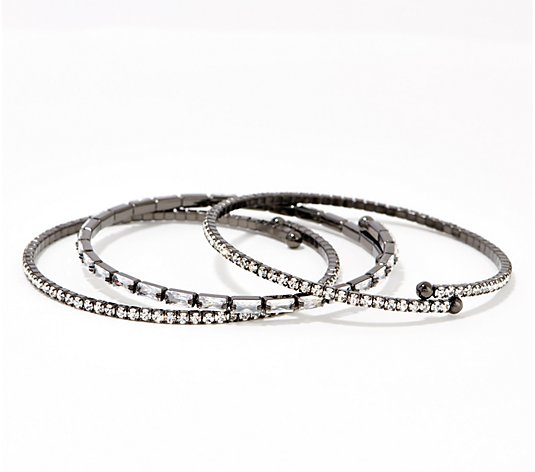 Diamonique x Lisa Freede Set of 3 Flexible Bracelets