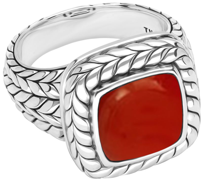Tiffany Kay Sterling Cushion Cut Carnelian Ring