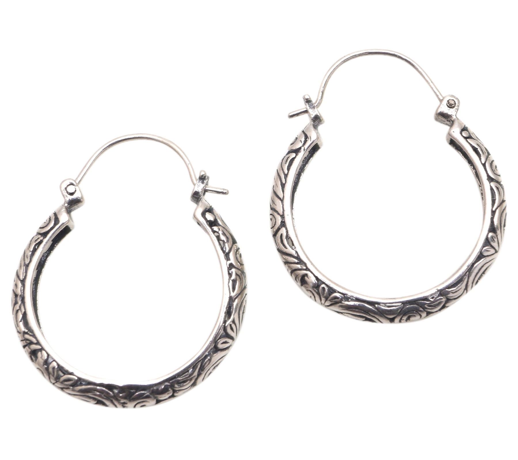 Novica Artisan Crafted Sterling Silver Hoop Earrings - QVC.com